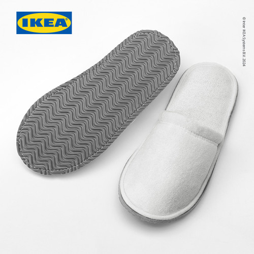 IKEA TASJON Sandal Rumah Slip Nyaman Putih Ukuran S/M
