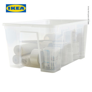 IKEA SAMLA Kotak Penyimpanan Transparan Dengan Tutup 57x39x28 cm/45L