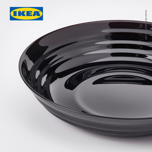 IKEA NATBARB Piring Cekung Hitam 19cm