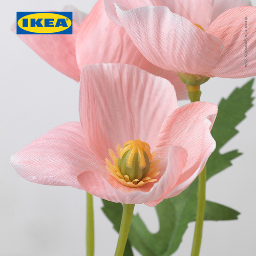 IKEA SMYCKA Bunga Artificial Popi/Merah Muda untuk Dekorasi