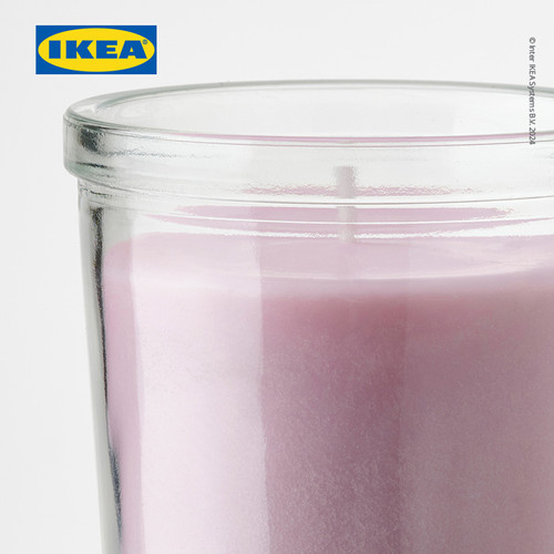 IKEA LUGNARE Lilin Beraroma Melati/Merah Muda Tahan 20 Jam