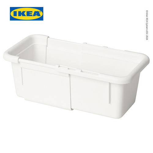 IKEA KACKLA Kotak Penyimpanan Dapat Dipanjangkan Putih 13-18x9cm