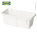 IKEA KACKLA Kotak Penyimpanan Dapat Dipanjangkan Putih 13-18x9cm