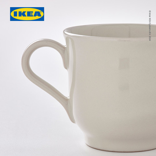 IKEA SANDSKADDA Mug / Gelas Minum Abu-Abu Muda/Krem 27cl