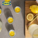 IKEA BLODHAGG Lilin Kecil Beraroma Lemon & Serai/Kuning Tahan 3.5 Jam Isi 30pcs