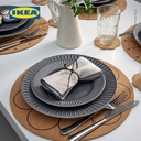 IKEA SVARTVIDE Alas Piring Untuk Meja Makan Gabus/Berpola 35cm