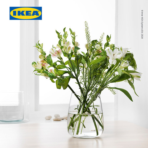 IKEA BERAKNA Vas Bunga / Tanaman Kaca Bening 18cm