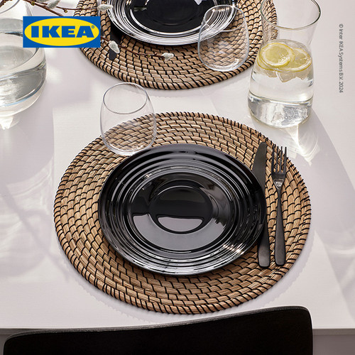 IKEA NATBARB Piring Makan Hitam 24cm