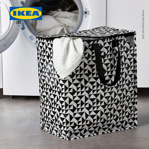 IKEA KNALLA Tas / Kantong Serbaguna Hitam/Putih 40x25x47 cm/47L
