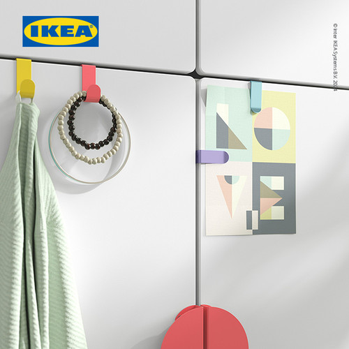 IKEA LATTHET Kait dan Klip Untuk Pintu Kabinet Aneka Warna Isi 4pcs