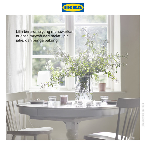 IKEA LUGNARE Lilin Kecil Beraroma Melati/Merah Muda Tahan 3.5 Jam Isi 30pcs