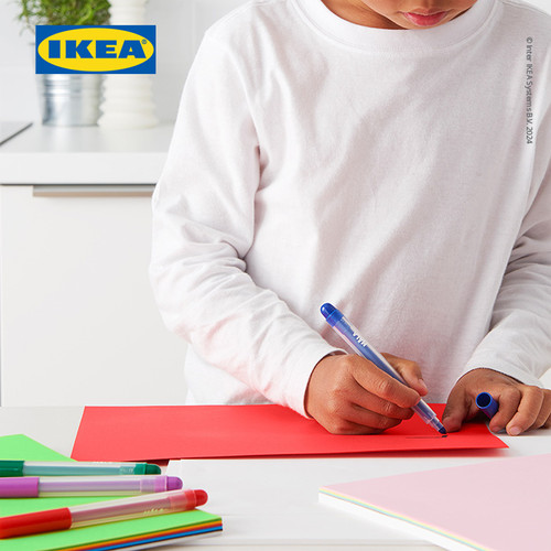 IKEA MALA Pena Tinta Berwarna Aneka Warna Set Isi 12pcs