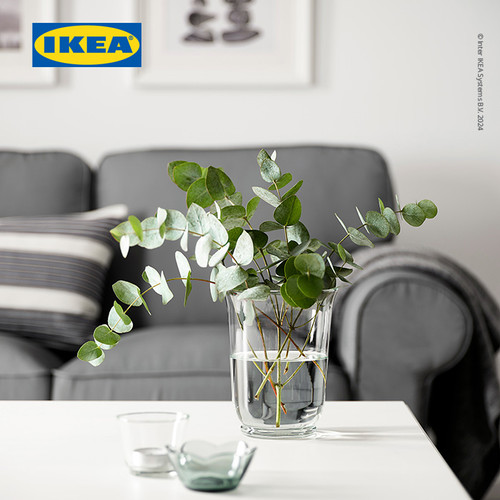 IKEA POMP Vas Bunga Kaca Bening Serbaguna 18cm