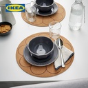 IKEA SVARTVIDE Alas Piring Untuk Meja Makan Gabus/Berpola 35cm