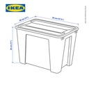 IKEA SAMLA Kotak Penyimpanan Transparan Dengan Tutup 39x28x28cm / 22L