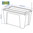 IKEA SAMLA Kotak Penyimpanan Transparan Dengan Tutup 57x39x28 cm/45L