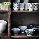 IKEA ENTUSIASM Mug / Gelas Kecil Berpola/Biru 22cl Isi 4pcs