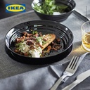 IKEA NATBARB Piring Cekung Hitam 19cm