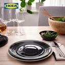 IKEA NATBARB Piring Makan Hitam 24cm