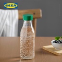 IKEA SPARTANSK Botol Minum Kaca Bening / Hijau 0.5L