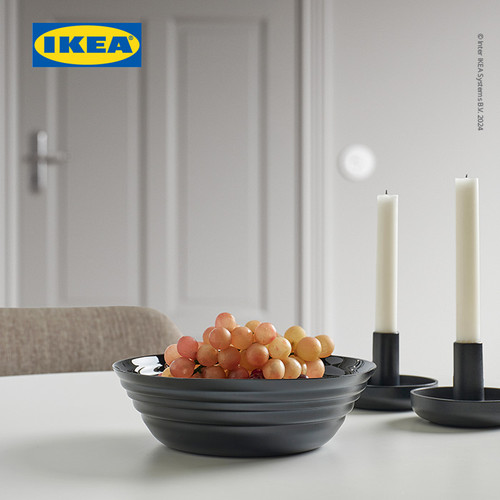 IKEA NATBARB Mangkuk Saji Hitam 22cm
