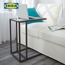 IKEA VITTSJO Meja Kerja / Meja Laptop / Stand Laptop Kaca Hitam-Cokelat Minimalis 35x65cm
