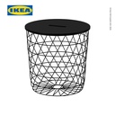 IKEA KVISTBRO Meja Penyimpanan Samping Sofa Hitam Minimalis 44cm
