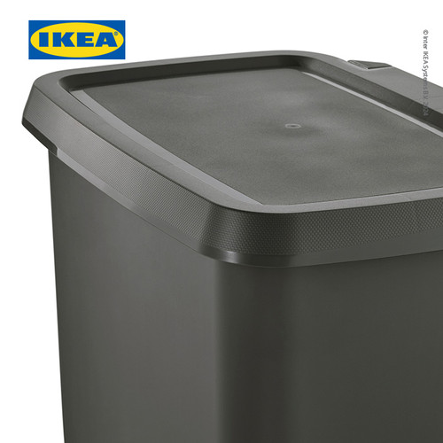 IKEA KNOCKLA Tempat Sampah dengan Pedal Abu-Abu Tua 25L