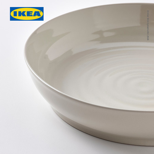 IKEA SANDSKADDA Mangkuk Saji Abu-Abu Muda/Krem 34cm