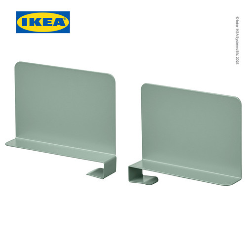 IKEA RELATERA Penahan Buku Meja Abu-Abu Hijau Muda Isi 2pcs