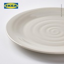 IKEA SANDSKADDA Piring Makan Abu-Abu Muda/Krem 26cm Isi 4pcs