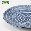 IKEA ENTUSIASM Piring Makan Kecil Berpola/Biru 18cm Set Isi 4pcs