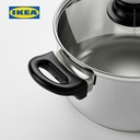 IKEA ANNONS Panci dengan Penutup Kaca Bahan Baja Tahan Karat 2.8L