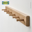IKEA HOVOLM Rak Dinding Dengan 6 Kenop Kayu Oak