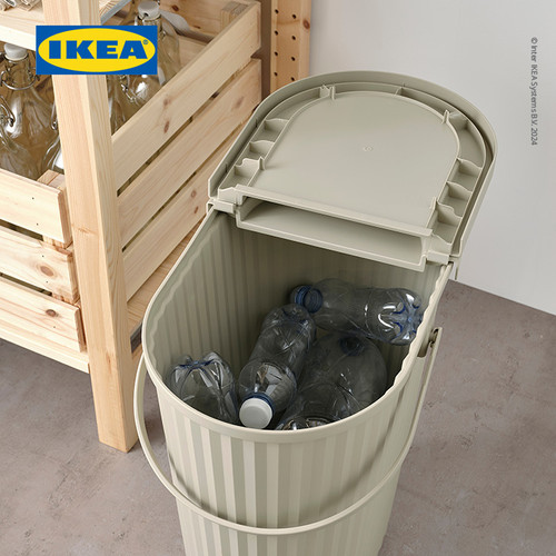 IKEA DAMMANG Tempat Sampah dengan Tutup Kapasitas 26L