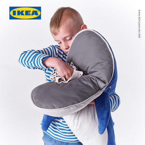 IKEA BLAVINGAD Boneka Paus Biru 100cm