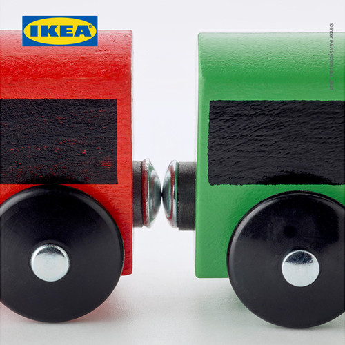 IKEA LILLABO Set Mainan Kereta Api Dengan Rel Isi 20pcs