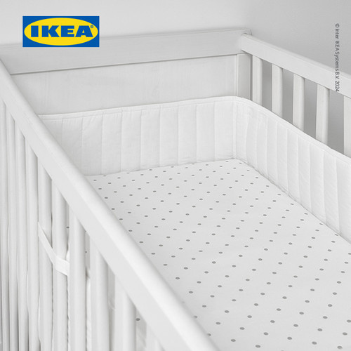 IKEA LEN Bantalan Pelindung Keranjang Bayi Putih 60x120 cm