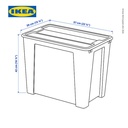 IKEA SAMLA Kotak Penyimpanan Transparan Dengan Tutup 57x39x42 cm / 65l