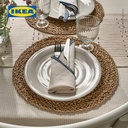 IKEA SANDSKADDA Piring Makan Abu-Abu Muda/Krem 26cm Isi 4pcs