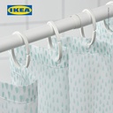 IKEA RANEALVEN Tirai Shower Putih/Toska 180x200cm