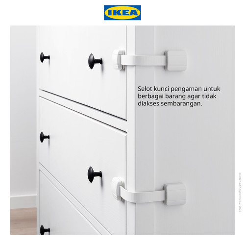 IKEA UNDVIKA Selot Pengaman Laci Putih Isi 2pcs