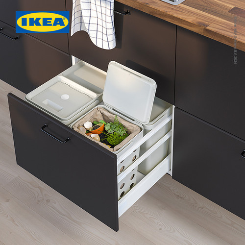 IKEA HALLBAR Tempat Sampah Dengan Tutup Untuk Limbah Organik 10L