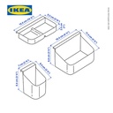 IKEA VISSLAAN Kotak Pengatur Laci Abu-Abu Set Isi 3pcs