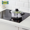 IKEA ANNONS Panci dengan Penutup Kaca Bahan Baja Tahan Karat 2.8L