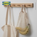 IKEA HOVOLM Rak Dinding Dengan 6 Kenop Kayu Oak