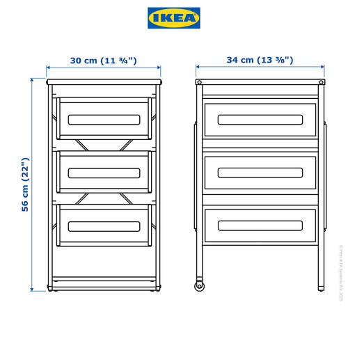 IKEA LENNART Lemari Laci untuk Dokumen Hitam