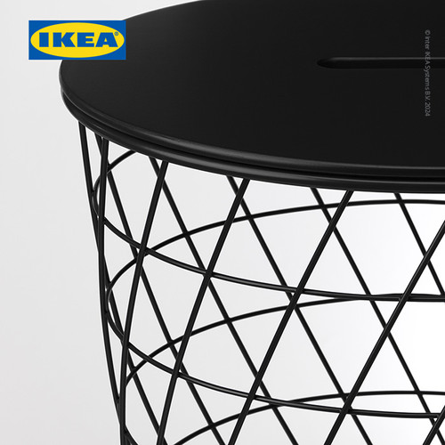 IKEA KVISTBRO Meja Penyimpanan Samping Sofa Hitam Minimalis 44cm