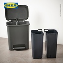 IKEA KNOCKLA Tempat Sampah dengan Pedal Abu-Abu Tua 25L