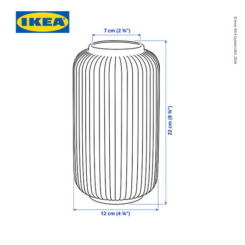 IKEA STILREN Vas Bunga / Tanaman Putih 22cm